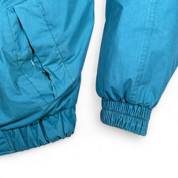 Vintage Members Only Jacket Adult LARGE Green Bomber Down Puffer Race Series 80s - Picture 6 of 13